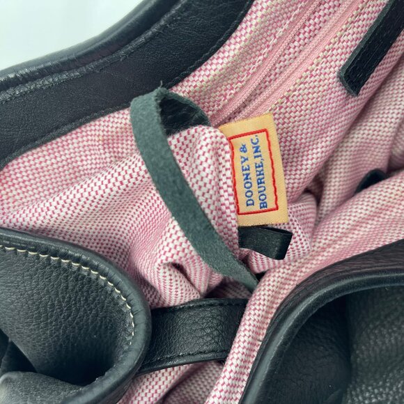 Dooney & Bourke Black Leather Hobo Bag | Gold Hardware - Picture 9 of 10